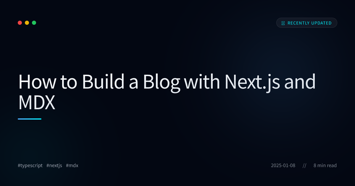 How to Build a Blog with Next.js and MDX